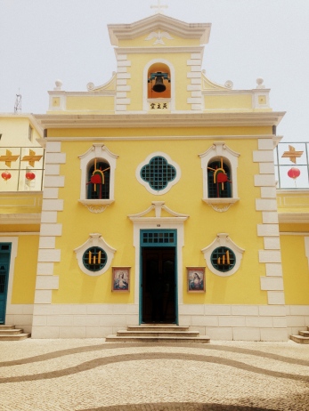 Macau is divided into three parts. Coloane, Taipa and Ko-tai. This lovely chapel is in Coloane Village, an area rich in Portuguese culture, food and colours. 
