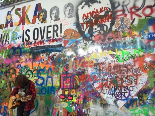 The John Lennon Wall is a vibrant graffiti space that reminded me of the Berlin Wall. It is no surprise this was created to celebrate the 25th anniversary of its German counterpart. The area beneath the Karluv Most bustles with the Beatles' inspired cafes, that only place their music. 