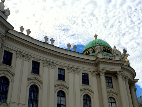 A larger perspective of the former imperial centre of Vienna - The Hofburg Palace. 