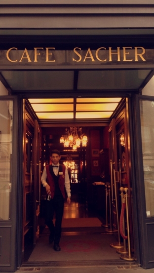 And finally .. the original Cafe Sacher - home of the authentic Sachertorte, a cake that was invented in by Austrian Franz Sacher in 1832 for Prince Wenzel von Metternich in Vienna, Austria.